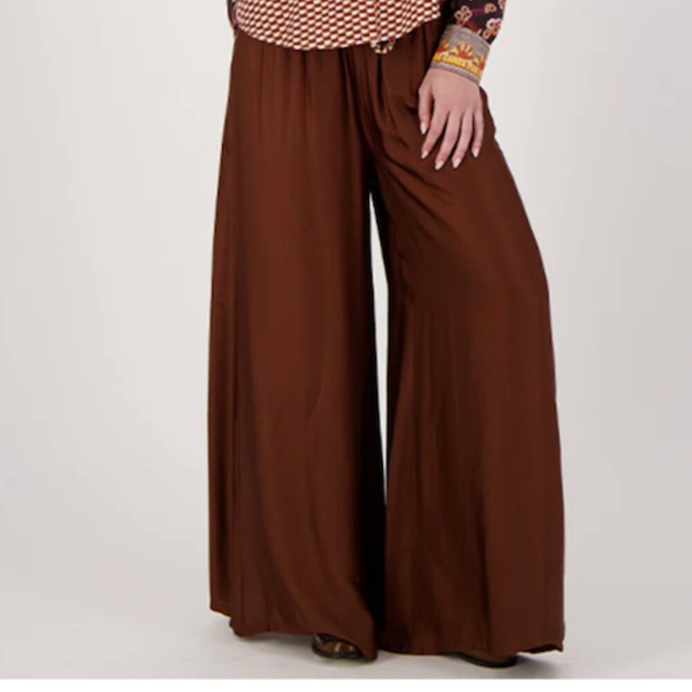 Annie Wide Leg Brown Pants
